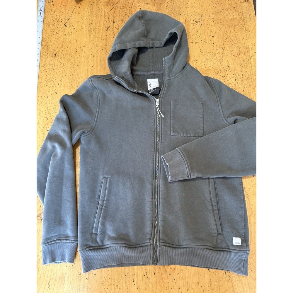 Vuori Full Zip Hoodie Sweatshirt Ponto Fleece Jacket Olive Green Mens M V242